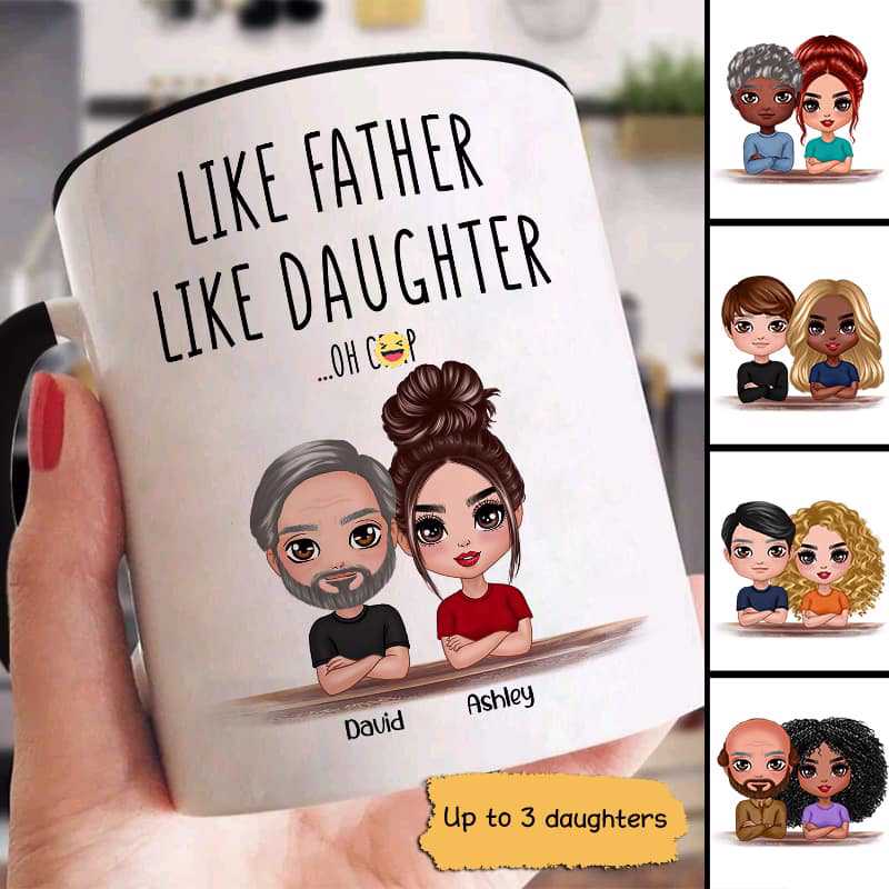 Doll Family Like Father Like Son Daughter Father‘s Day Gift Personalized Mug