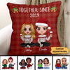 Doll Couple Sitting Together Since Christmas Personalized Pillow (Insert Included)