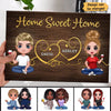 Home Sweet Home Couple Wood Texture Personalized Wood Frame