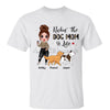 Rockin‘ The Dog Mom Life Leopard Walking Dog & Doll Girl Personalized Shirt