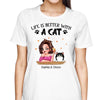 Cat Mom Life Is Better Pretty Girl Personalized Shirt