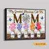 Greatest Blessings Call Me Mom Birth Month Flowers Personalized Horizontal Poster