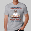 Never Underestimate Old Man And Dogs Dog Dad Personalized Shirt