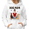 Dog Mom Pattern Pretty Woman Sitting With Cute Sitting Dog Personalized Shirt