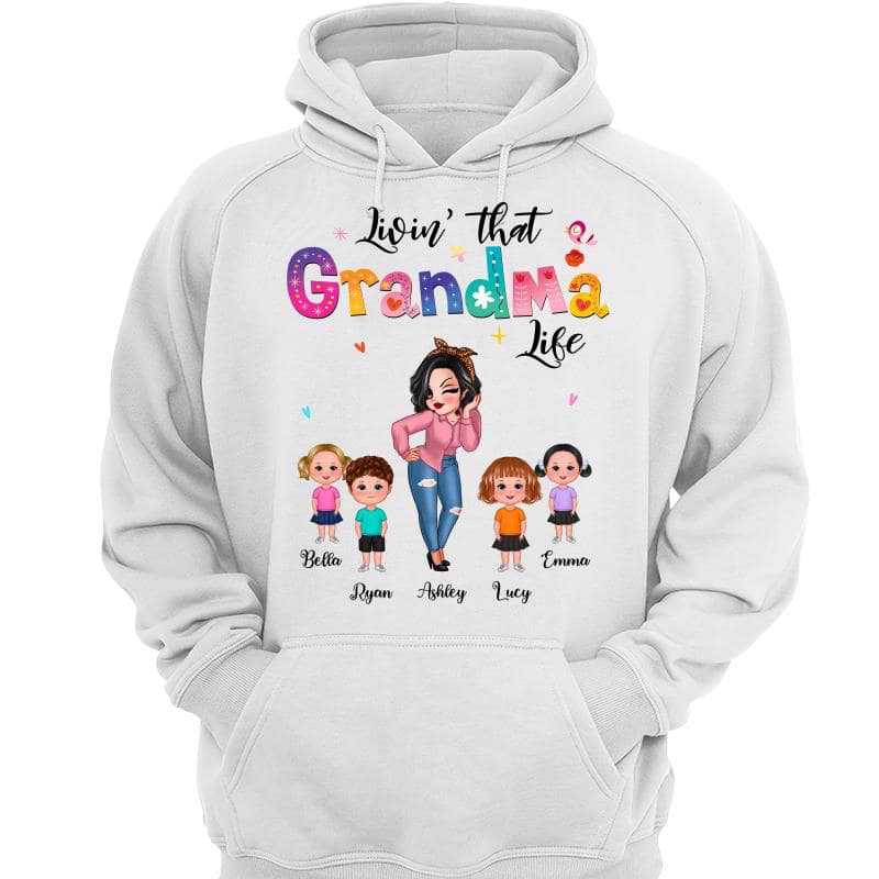 Living That Grandma Life Pretty Girl - Personalized Shirt - Gift For Grandma, Mom