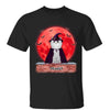 Halloween Cats On Roof Red Moon Personalized Shirt