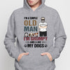 Simple Standing Old Man Like Dogs Personalized Hoodie Sweatshirt