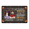 Wicked Witch And Handsome Devil Halloween Berry Personalized Doormat