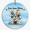 Fluffy Cat Tree Personalized Circle Ornament