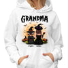 Halloween Grandma Mom Witch & Grandkid Back View Personalized Shirt