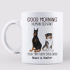 Good Morning Cute Sitting Dog Personalized Coffee Mug