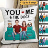 You Me Dogs Sitting Couple Personalized Pillow (Insert Included)