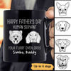 Happy Father‘s Day Dog Head Outline Gift For Dog Dad Personalized Black Mug
