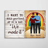 Rainbow LGBT Couple Personalized Horizontal Poster