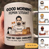 Man And Cats Good Morning Happy Father‘s Day Human Servant Personalized Mug