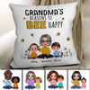 Reason To Bee Happy Doll Grandma And Grandkids Sitting Personalized Pillow (Insert Included)