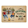 Camping Couple Adventuring Together Anniversary Personalized Doormat