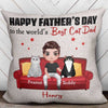 Happy Father‘s Day Cat Dad Personalized Pillow (Insert Included)