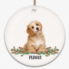 Christmas Dog Cat Pet Photo Personalized Circle Ornament