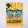 Vintage Sunshine Couple Back View Personalized Vertical Poster