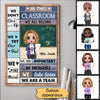 Doll Teacher Blue Wood Texture In This Classroom Personalized Vertical Poster