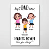 Best Dad Hands Down Doll Kid Personalized Poster