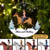 Girl Riding Horse In Snow Christmas Personalized Acrylic Ornament