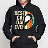 Best Cat Dad Half Circle Retro Personalized Hoodie Sweatshirt