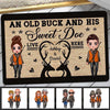 Hunting Couple Old Buck His Doe Live Here Personalized Doormat