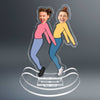 Dynamic Duos Delight Besties Strike a Pose in Style Funny Poses Keepsake Personalized Acrylic Shaking Stand