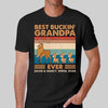 Retro Frame Best Buckin‘ Dad Grandpa Personalized Shirt