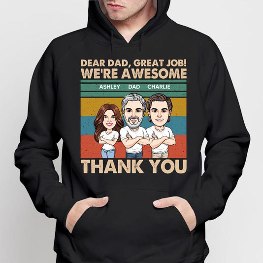 Dear Dad We‘re Awesome Cartoon Caricature Retro Personalized Shirt