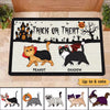 Happy Halloween Trick Or Treat Walking Fluffy Cat Personalized Doormat