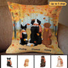 Fall Season Sitting Dogs Back View Personalized Pillow (Insert Included)