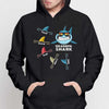 Dad Grandpa Shark Retro Personalized Hoodie Sweatshirt