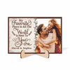 My Favorite Place Is Next To You Couple Photo Personalized 2-Layer Wooden Plaque