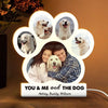 Couple And Dog Cat Pet Photos In Paw Shape Personalized Light Box