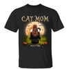 Cat Mom Back View Moon Background Personalized Shirt