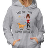 And She Lived Happily Ever After Doll Woman Walking Dogs Personalized Hoodie Sweatshirt