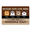 Happy Fluffy Spoiled Cats Live Here With Their Household Staff Personalized Doormat