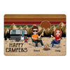 Camping Doll Couple Retro Style Personalized Doormat