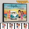 Summer Doll Couple Name On Surf Board Personalized Horizontal Poster