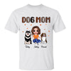 Dog Mom Doll Woman Sitting Orange Pattern Personalized Shirt