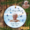 Heaven Memorial Photo Personalized Circle Ornament