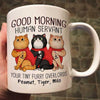 Good Morning Happy Father‘s Day Human Servant Tattoo Cat Personalized Mug