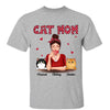 Polka Dot Pattern Cocktail Cat Mom Personalized Shirt