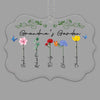 Family Watercolor Flowers Personalized Acrylic Ornament