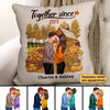 Fall Season Couple In Pumpkin Patch Personalized Pillow (Insert Included)