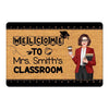 Welcome To Teacher Classroom Simple Pretty Personalized Doormat