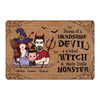 Handsome Devil Wicked Witch Family Halloween Personalized Doormat